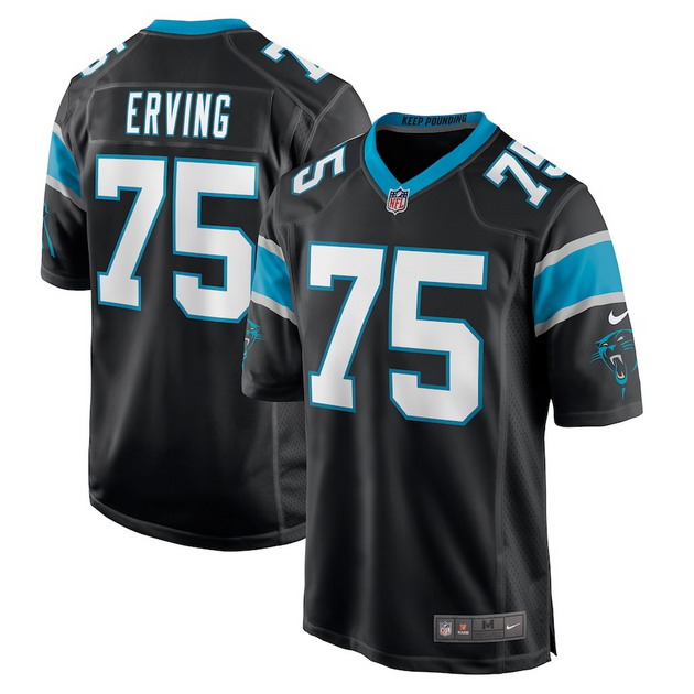 mens nike cameron erving black carolina panthers game jersey